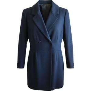 Vintage Pendleton Wool Coat-Dress  Size 12 Navy Blue USA Made 100% wool Size 6